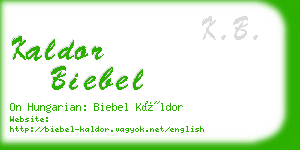 kaldor biebel business card